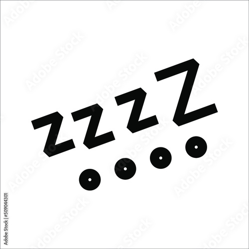 Sleepy zzz icon on white background Design concept about sleep, dream, relax, insomnia.