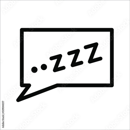 Sleepy zzz icon on white background Design concept about sleep, dream, relax, insomnia.