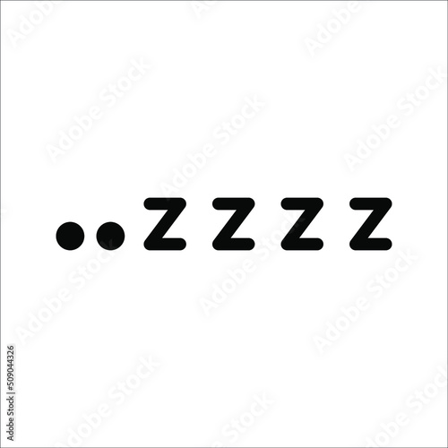 Sleepy zzz icon on white background Design concept about sleep, dream, relax, insomnia.