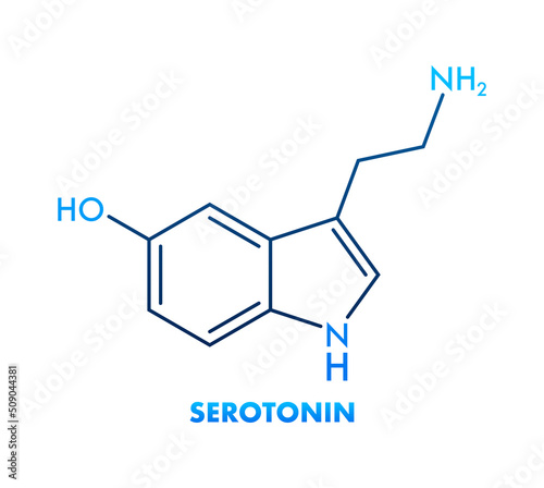 Vector graphic. Serotonin editable stroke outline icon isolated on white background