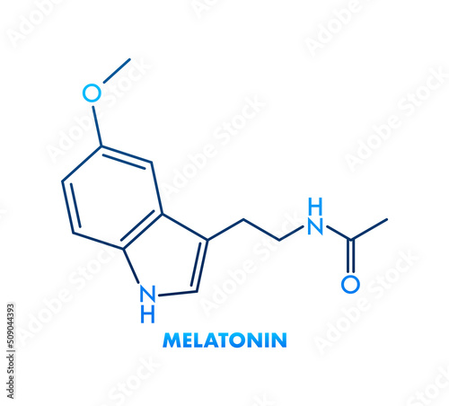 3D melatonin formula on white background. Isolated vector illustration