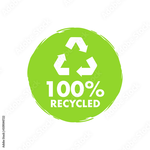 Button for paper design. Sustainable packaging. Flat 100 percent recycled for paper design