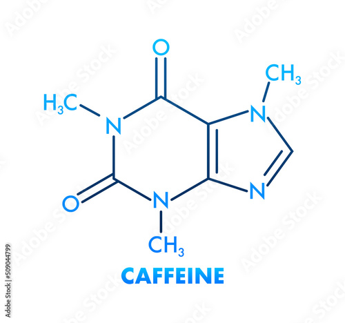 Billede på lærred Sketch illustration with caffeine formula