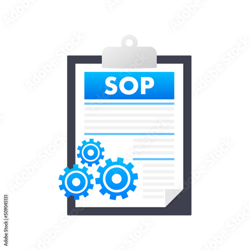 Sop, great design for any purposes. SOP icon, Standard Operating Procedure vector. Business icon