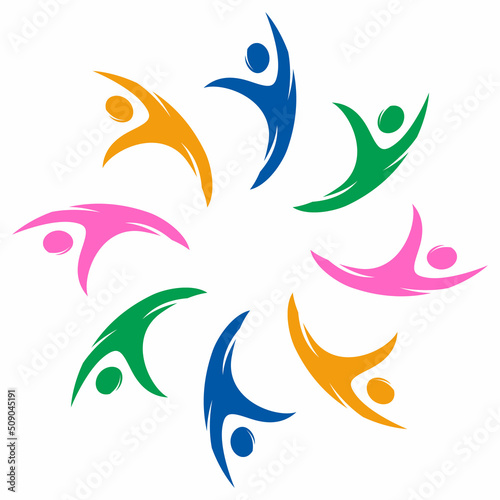 Colorful Circle United Community Logo. teamwork And Community Logo template.