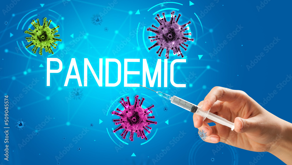 Syringe, medical injection in hand, coronavirus vaccine concept Syringe, medical injection in hand, coronavirus vaccine concept