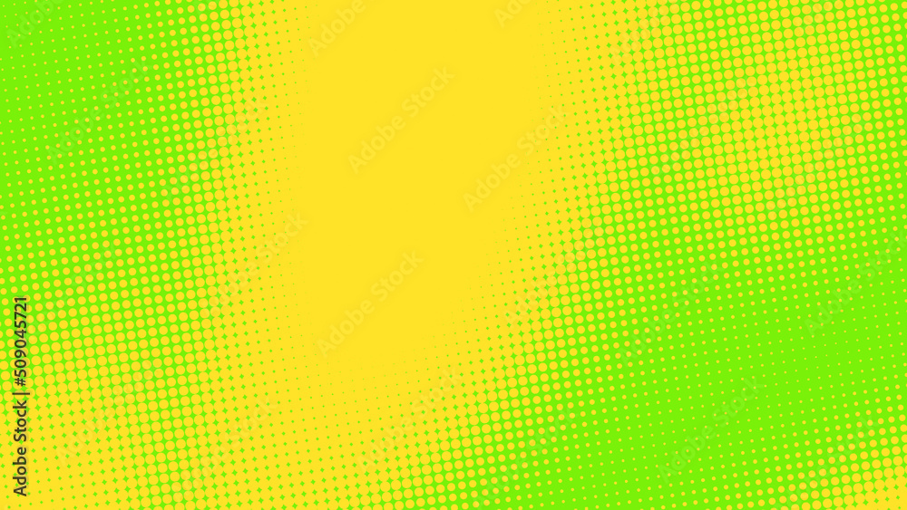 Abstract dots halftone green yellow colors pattern gradient texture background.