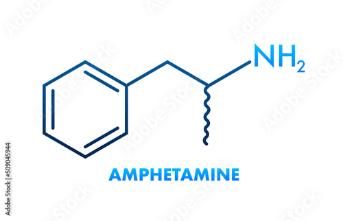 Amphetamine formula. Icon with amphetamine formula. Vector illustration