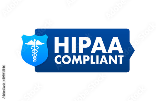 Hipaa compliant. Checkmark icon. Vector design. Logo symbol. Vector stock illustration