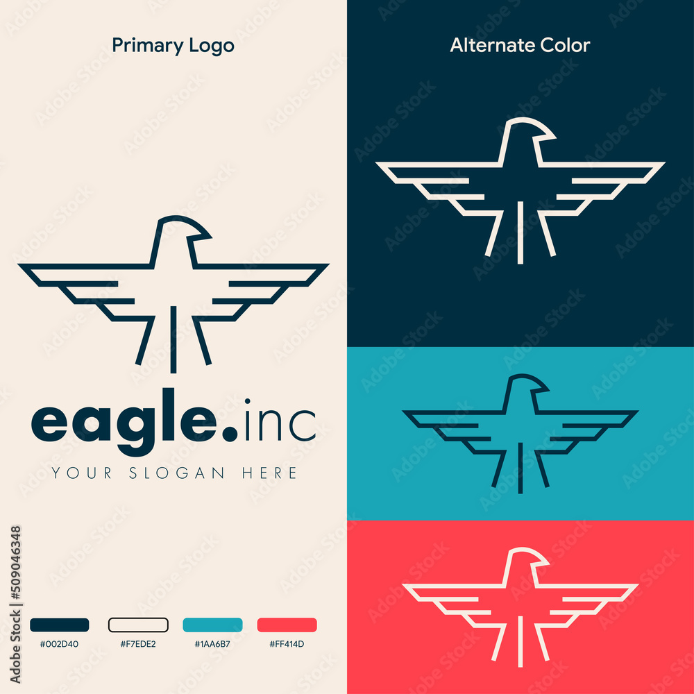 elegant minimalist eagle logo concept
