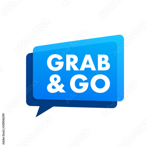 Banner with grab go. Fast money. Vector illustration