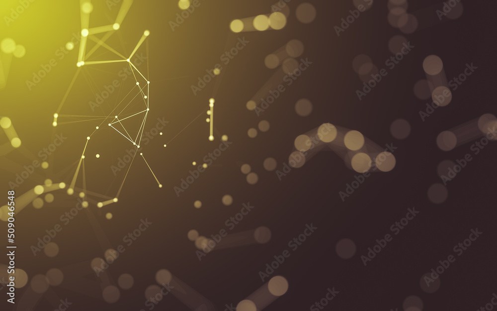 Abstract background. Molecules technology with polygonal shapes, connecting dots and lines. Connection structure. Big data visualization. Abstract background. Molecules technology with polygonal shapes, connecting dots and lines. Connection structure. Big data visualization.