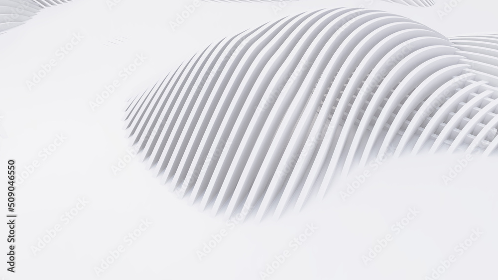 Abstract Curved Shapes. White Circular Background. Abstract Curved Shapes. White Circular Background.