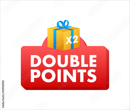 Flat icon with red double points for promotion design. Vector illustration design