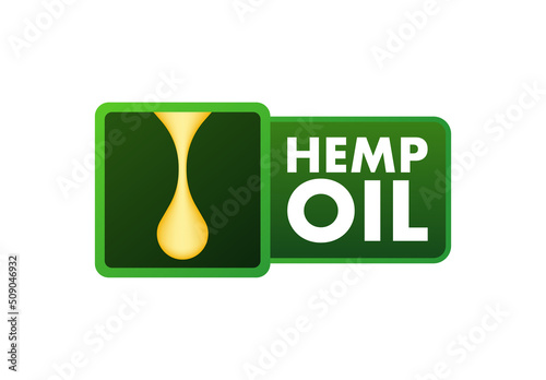 Design vector. Realistic flat hemp oil design. Web banner