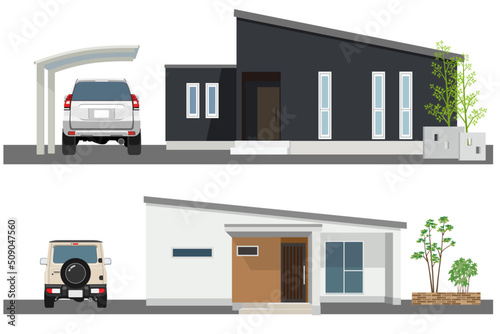 平屋の戸建て車付き2種セット