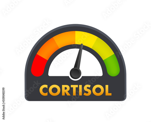 Flat cortisol level for medical design. Flat vector illustration. High blood glucose level