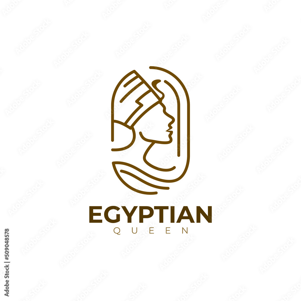 Egyptian Logo Vector King Logo And Line Style Stock Vector Adobe Stock