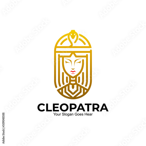 Cleopatra icon vintage, Icon logo of Cleopatra with line art