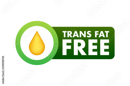 Trans fat free for web design. Editable vector. Editable stroke. Vector graphic