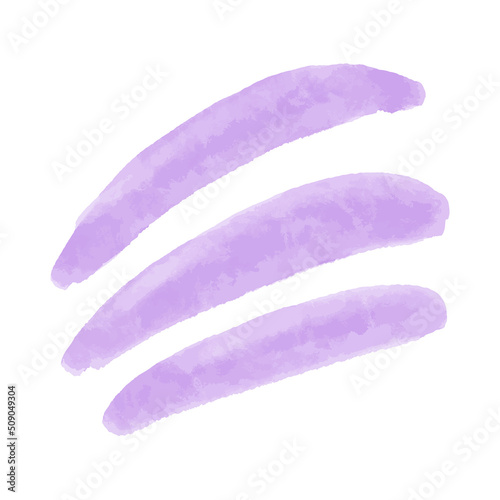 Set of textured watercolor strokes, vector illustration