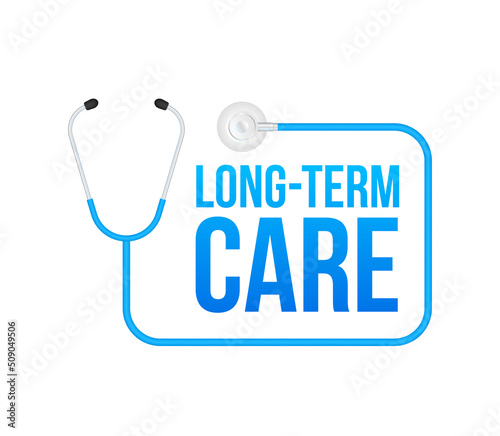 Long term care nursing symbol logo template. Flat illustration