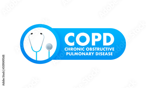 Chronic obstructive pulmonary disease. Isolated vector illustration. Abstract background. Creative concept
