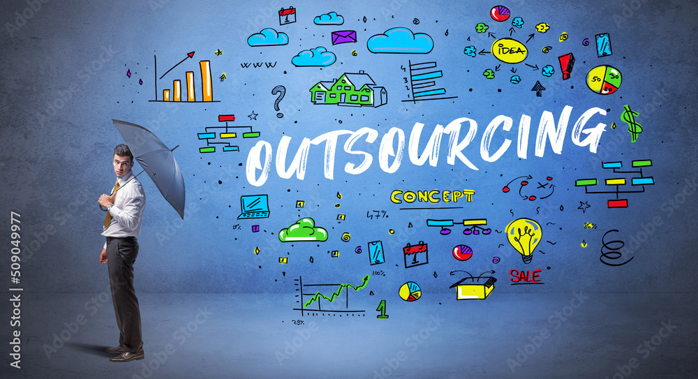 businessman hiding behind umbrella concept businessman hiding behind umbrella concept