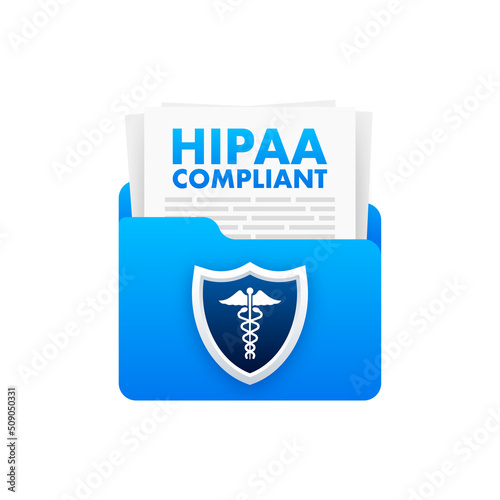 Hipaa compliant. Checkmark icon. Vector design. Logo symbol.