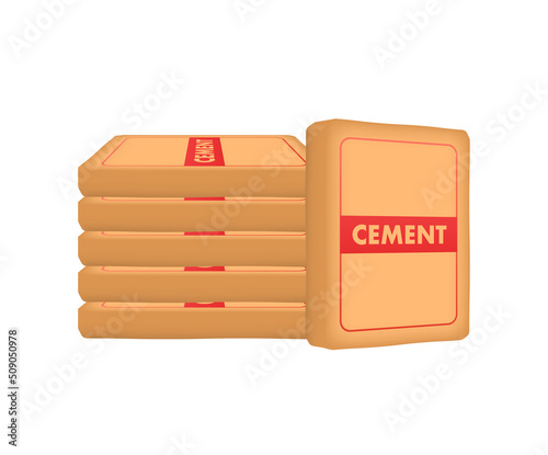 Cement in flat style on dust background. Isometric vector. 3d vector icon.