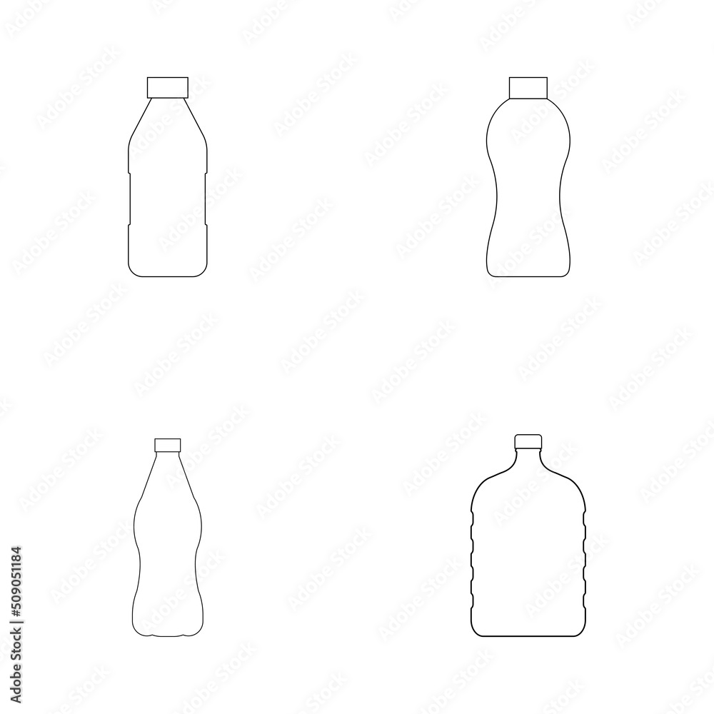 Plastic bottle vector illustration, line icon design Plastic bottle vector illustration, line icon design