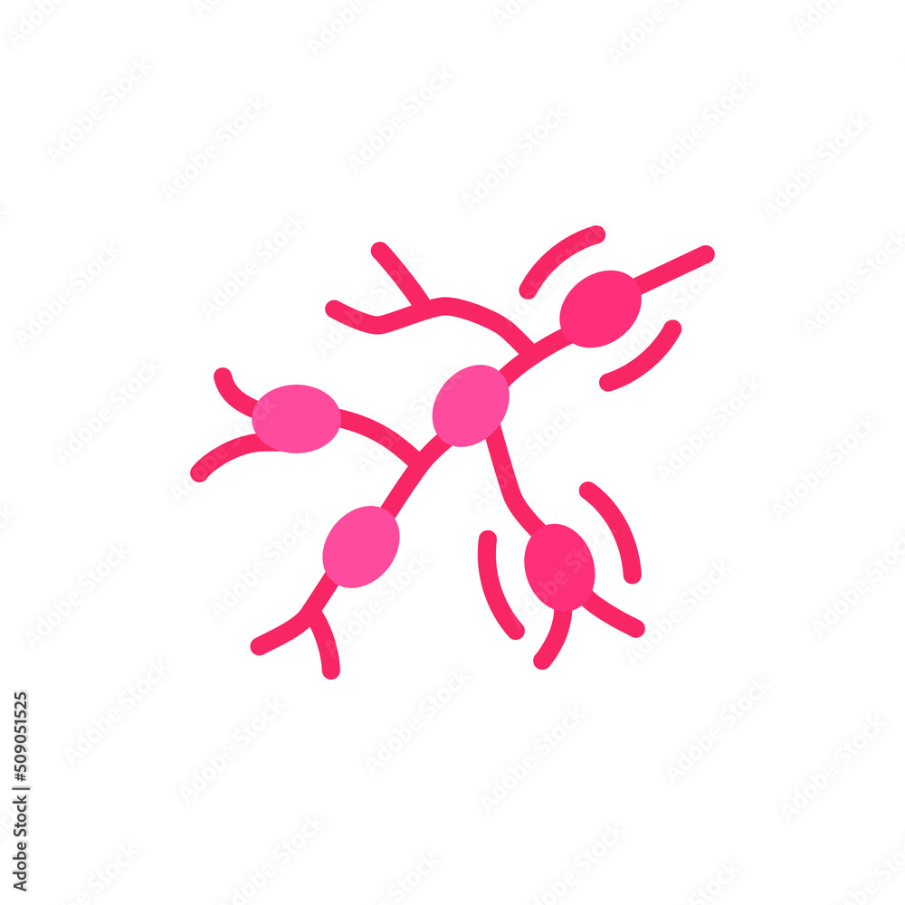 Monkeypox virus symptoms icon. Swollen lymph nodes. Simple flat style ...
