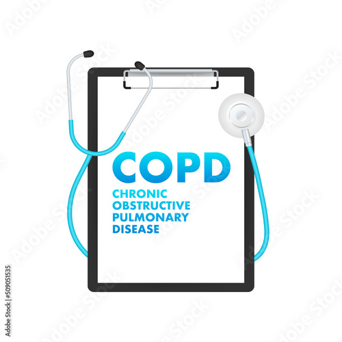 Chronic obstructive pulmonary disease. Isolated vector illustration. Abstract background. Creative concept