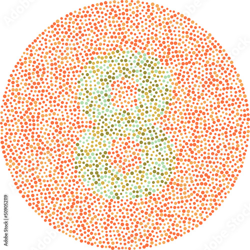 Number eight red and green color blindness test card