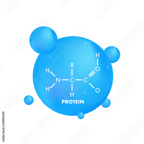 Sketch icon. Creative vector illustration. Protein. Structural chemical formula