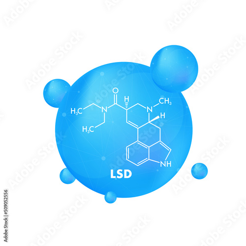 Lsd formula. LSD lysergic acid diethylamide drug formula photo