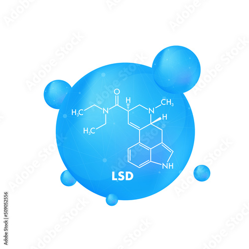 Lsd formula. LSD lysergic acid diethylamide drug formula