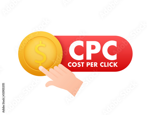 Cost per click, great design for any purposes. 3d advertising. Social media marketing