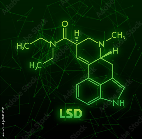 Lsd formula. LSD lysergic acid diethylamide drug formula