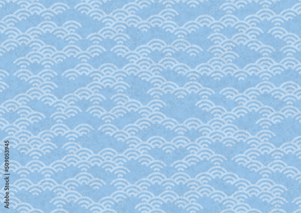 破れ青海波柄(和柄)背景素材 Stock Vector | Adobe Stock