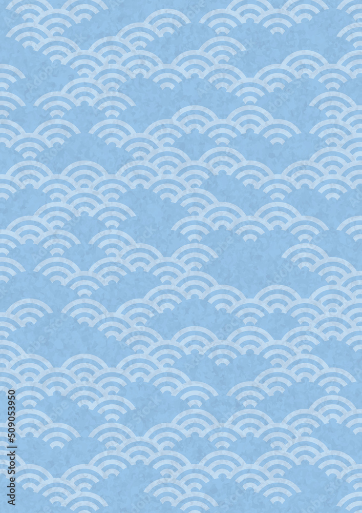 破れ青海波柄(和柄)背景素材 Stock Vector | Adobe Stock