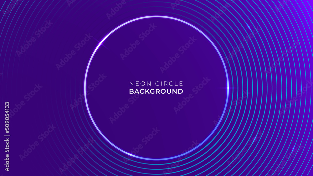 Futuristic background of glowing neon circles. Modern blue ring with bright. Vector illustration Futuristic background of glowing neon circles. Modern blue ring with bright. Vector illustration