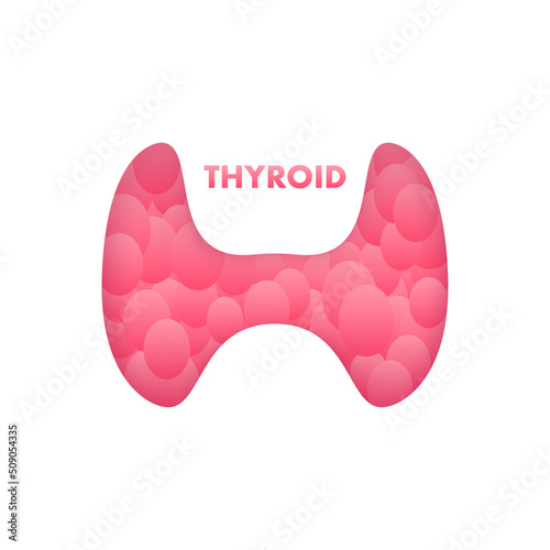Anatomy of the thyroid gland, Thyroid of a human. Infographic for medical design. Vector illustration
