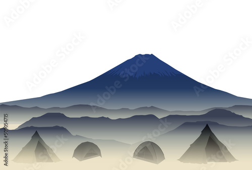富士山 キャンプ テント 背景