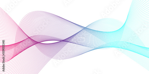 Vector wave lines flowing dynamic isolated on white background. Abstract background.