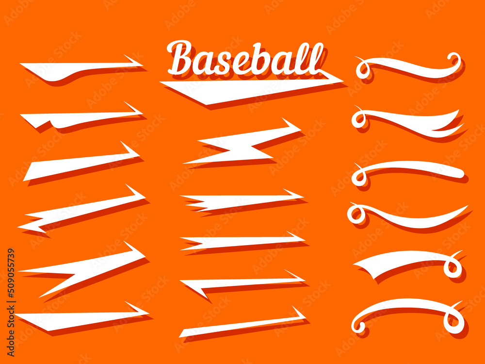 Text Swooshes Collection. Tail Typography Retro Font Graphic