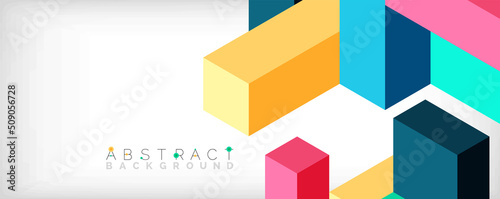 Abstract background. 3d cubes, cubic elements and blocks. Techno or business concept for wallpaper, banner, background, landing page
