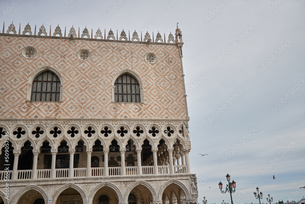 Sightseeing in Venice Italy. Doges Palace in Venice. Holiday travel in Europe