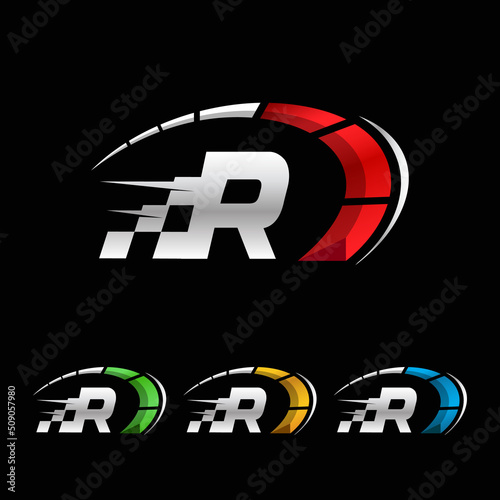 Letter R logo. Race vector symbol, logo, or emblem template.