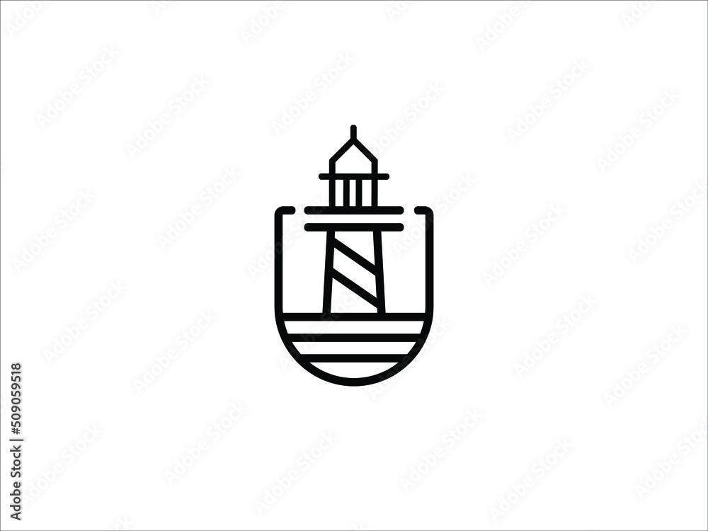 the image of the harbor tower on the sea vector illustration design the image of the harbor tower on the sea vector illustration design